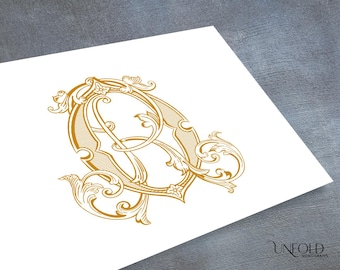 O and R Interlocking Monograms, wedding monogram, digital download, Interwoven letters, instant download initials, Name Initials - OR and RO