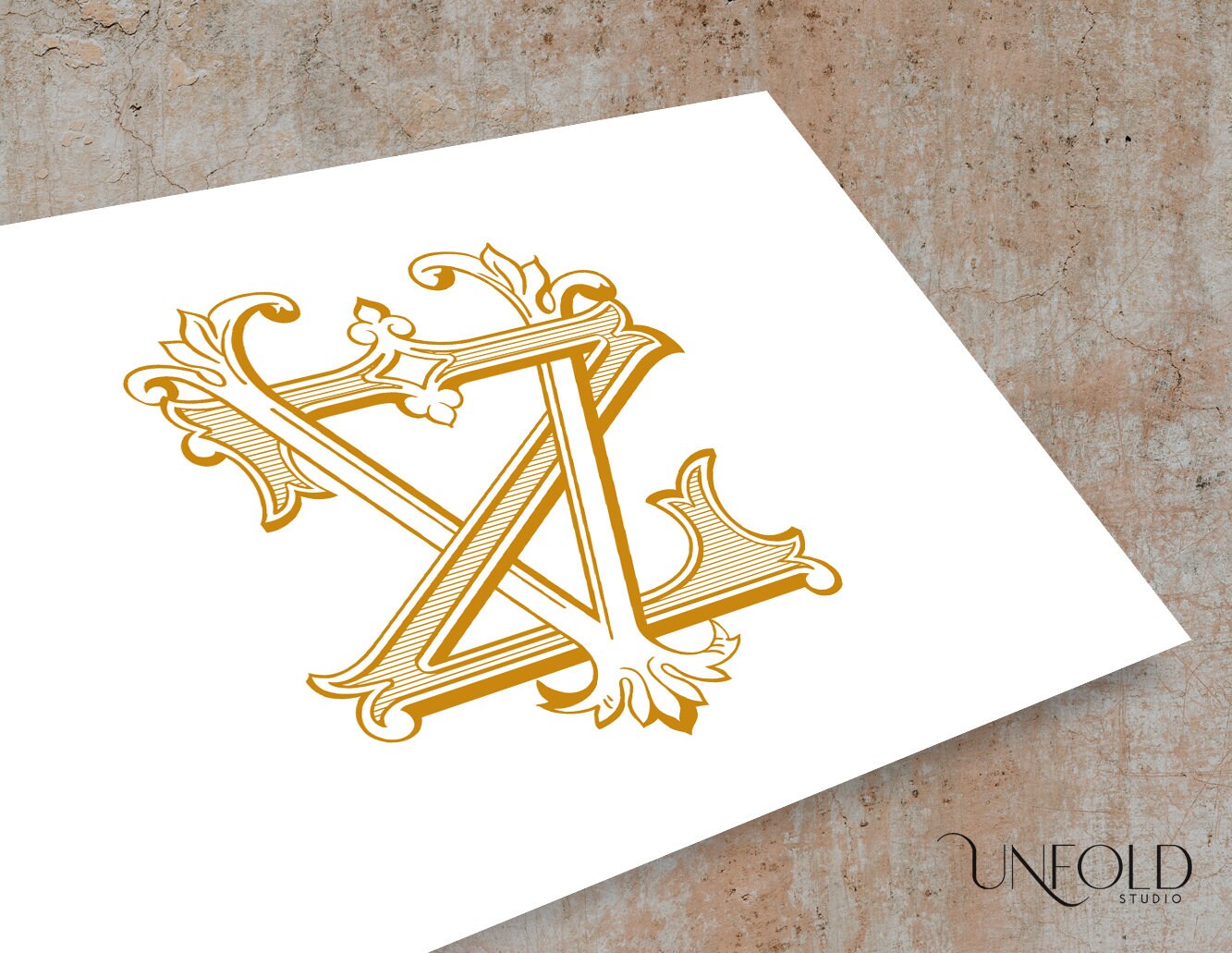 V, Z Name Initials, Vintage Monograms, Wedding Monogram, Digital