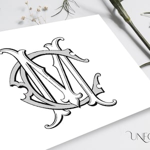 MC or CM Name Initials, Classic Monograms, Wedding Monogram, Duogram ...