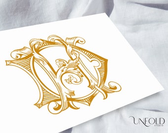 D and H Paragon Name Initials, Classic Monograms, wedding monogram, duogram, digital, Interwoven letters, download initials - DH & HD