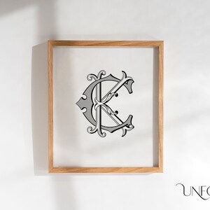 C & K Name Initials Classic Monograms Interlocking Wedding Monogram ...