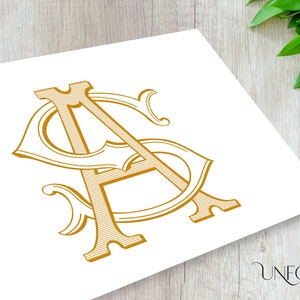 AS of SA naam initialen, klassieke monogrammen, bruiloft monogram, kant-en-klaar digitaal bestand, verweven letters, initialen instant download A en S