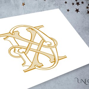 Monograma digital pré-fabricado - Design personalizado de letras D e X | Download instantâneo | Iniciais personalizadas para presentes, Design de monograma inicial de nome