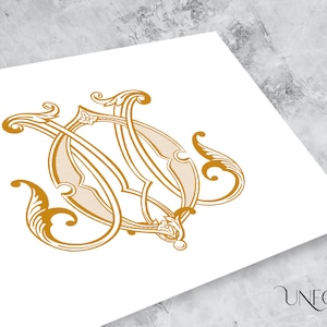 O y M, Iniciales de nombre, Monogramas vintage, monograma de boda, dos monogramas iniciales con letras entrelazadas, iniciales de descarga instantánea, MO