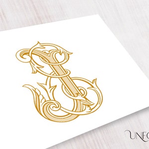 E, J Name Initials, Vintage Monograms, wedding monogram, duogram, digital, Interwoven letters, instant download initials - JE or EJ