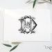 D and H Interlocking Monograms, Vintage Styled Monograms, Wedding or ...