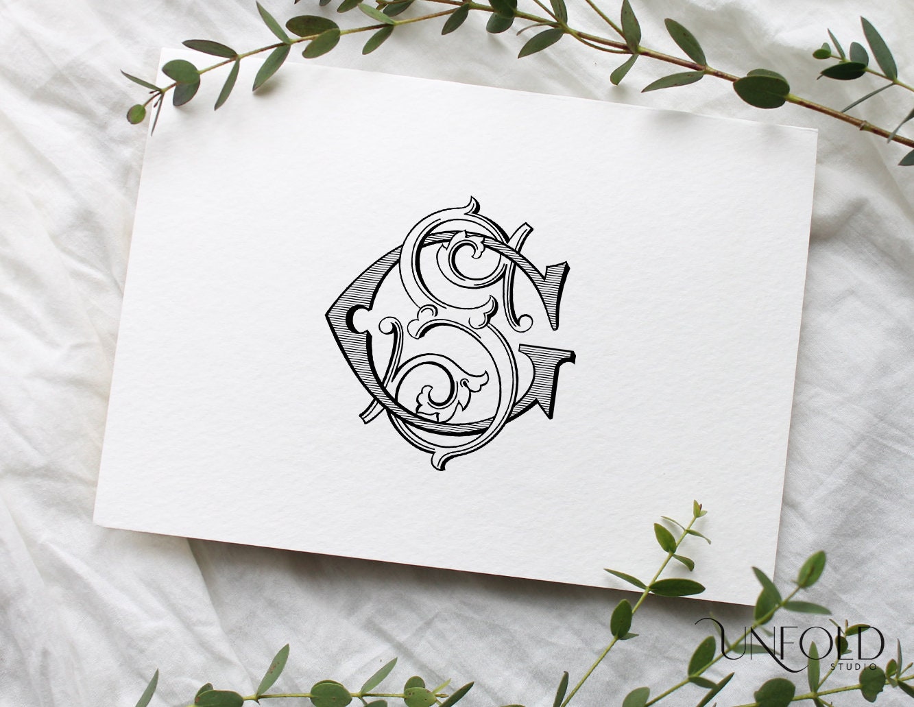 GS or SG Name Initials, Classic Monograms, Wedding Monogram, Digital ...