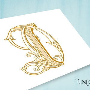 Monogrammi vintage D & I, monogramma di matrimonio, download digitale, lettere intrecciate, iniziali con download immediato, iniziali del nome - DI e ID