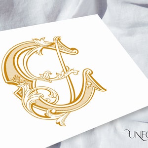 C & J naam initialen, vintage monogrammen, bruiloft monogram, duogram, digitaal, verweven letters, initialen instant download-CJ en JC