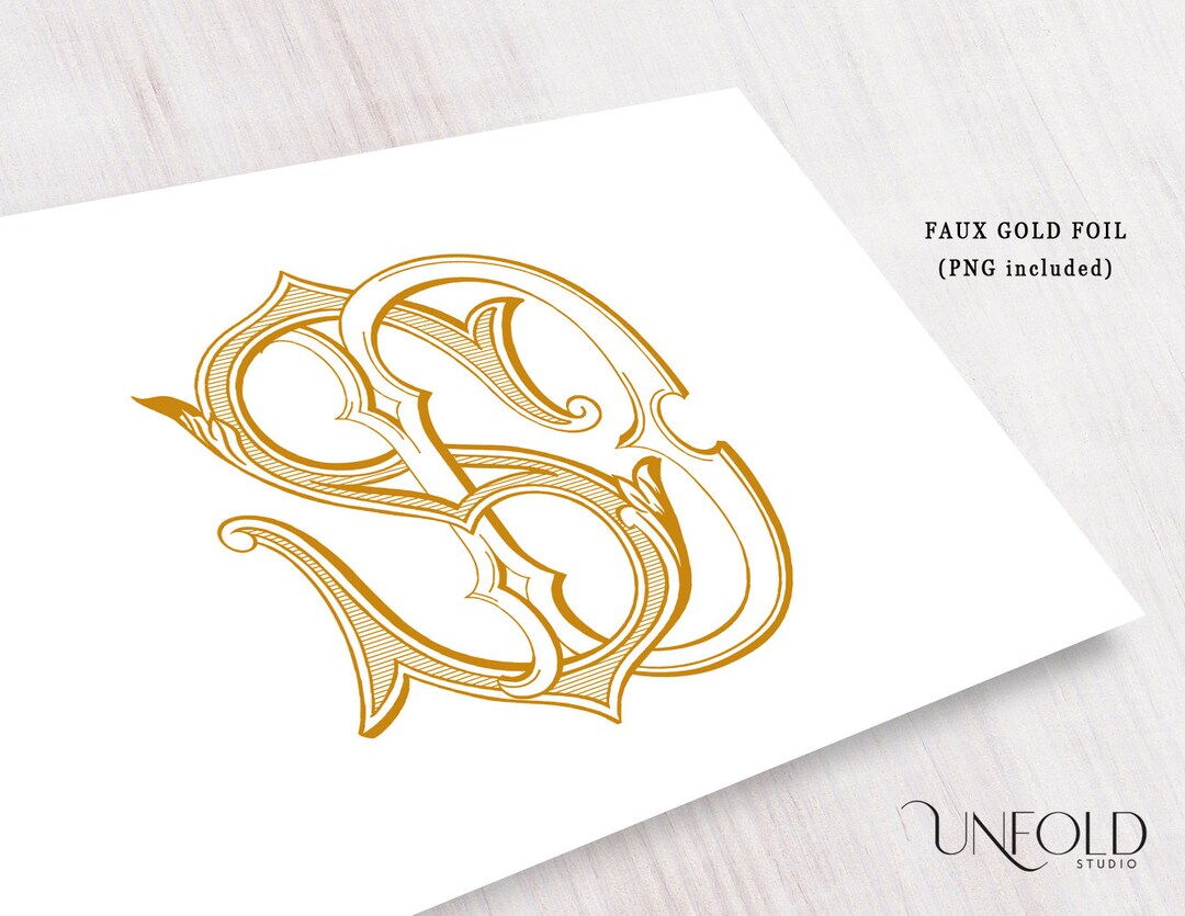 S & D Classic Interlocking Monograms, Wedding Monogram, Digital ...