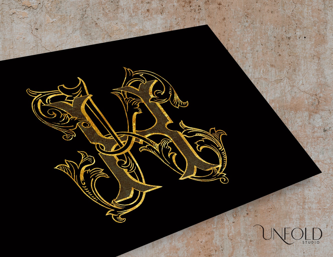 H and K Interlocking Monograms, Vintage Styled Monograms, Wedding or ...