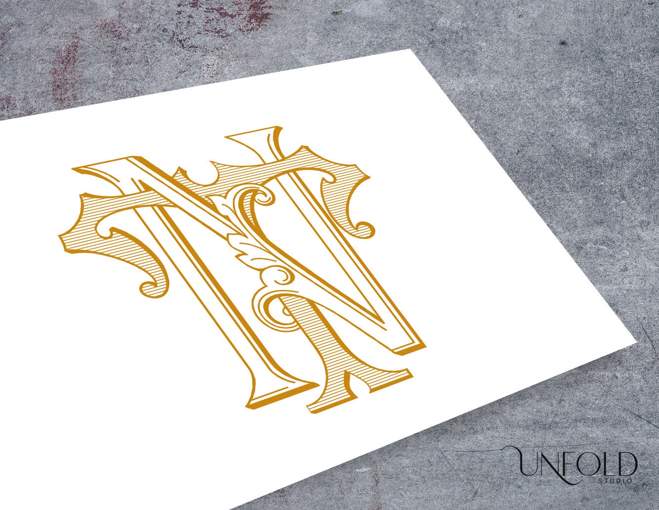 T & N Name Initials, Classic Monograms, Wedding Monogram, Two