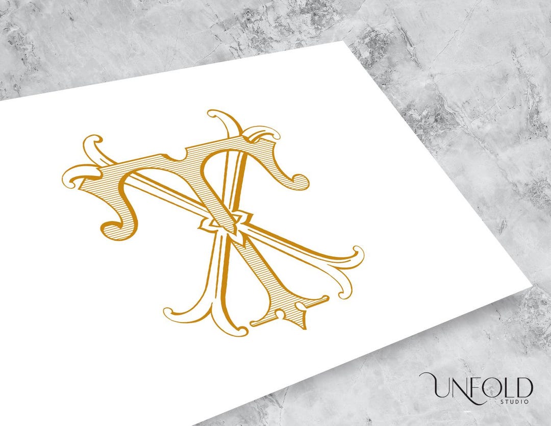 Tx Initial T & X Name Initials, Classic Monograms, Wedding Monogram, Two Initial ...