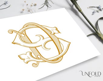 S & D Classic Interlocking Monograms, wedding monogram, digital download, Interwoven letters, instant download initials, Name Initials - DS