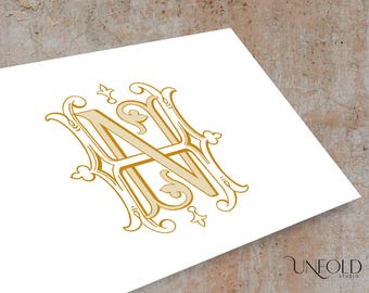 HN or NH Name Initials, Classic Monograms, wedding monogram, duogram, digital, Interwoven letters, instant download initials for N and H