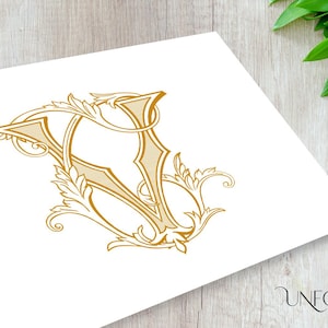 Logotipo de monograma digital prediseñado / Diseño de letras CV y VC personalizado / Iniciales elegantes para marca, negocios o uso personal para C y V