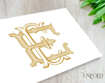 E & E Name Initials, Classic Monograms, wedding monogram, E and E Interwoven letters, instant download initials - EE