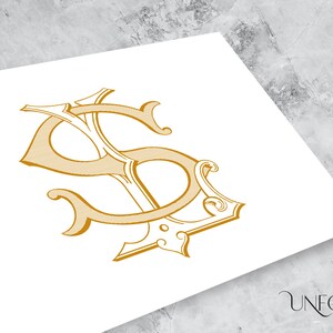 LS of SL naam initialen, klassieke monogrammen, bruiloft monogram, duogram, digitaal, verweven letters, initialen instant download S en L
