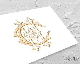 H & C Classic Interlocking Monograms, wedding monogram, digital download, Interwoven letters, instant download initials, Name Initials - HC