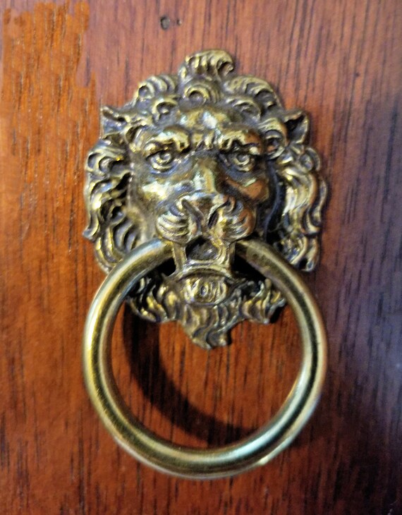 Belwith Matching Antique Solid Brass Lion Head Drawer Pulls Etsy
