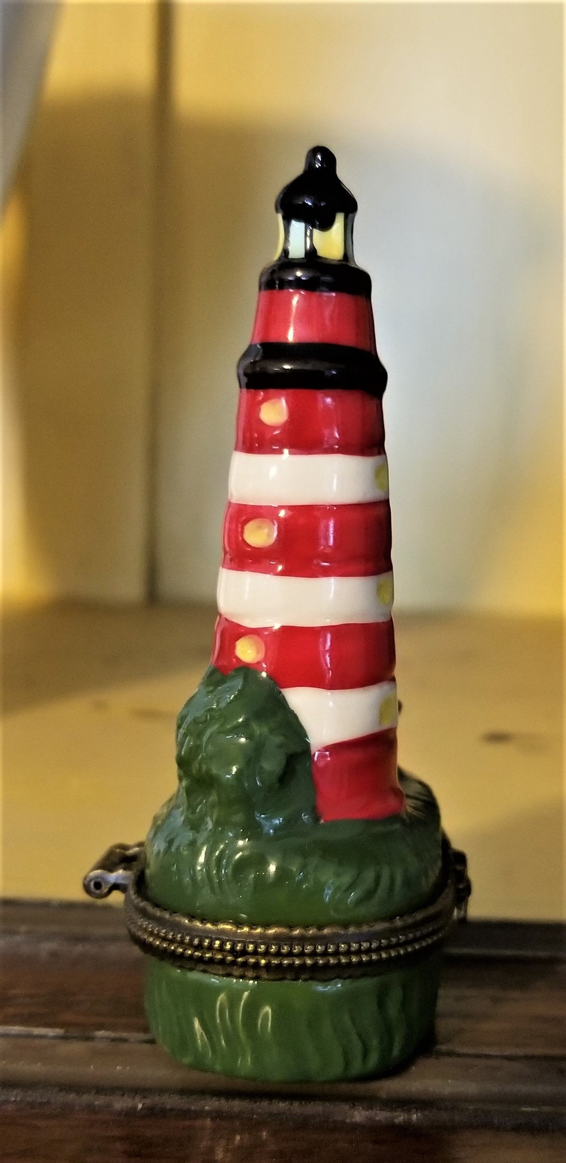 Porcelain Lighthouse Trinket Box Collectible Etsy