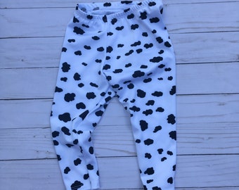 Toddler DALMATIAN Leggings, Girls Dalmatian Leggings, Animal Print Pants, Baby Halloween Costume, 6 12 18 months, 2T, 3T, 4, 5, 6, 8, 10, 12