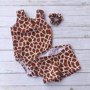 Girls GIRAFFE Gymnastics Leotard, Toddler Leotard, Gift for gymnast, 6 12 18 months, 2T, 3T, 4T, 5, 6, 8, 10, 12, Dancewear, Teen, Adult