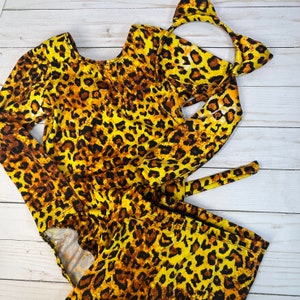 Kids LEOPARD Halloween Costume, Toddler Leopard Leotard, Animal print Girls Leggings, Gymnastics, Dance, Baby Halloween, 6 12 18 months,2T