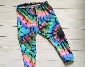 Toddler Tie Dye Leggings, Girls Athletic Leggings, Baby Stretch Pants, 6 12 18 months, 2T, 3T, 4, 5, 6, 8, 10, 12, baby shower gift