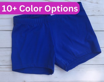 Girls Gymnastics SOLID Shorts, Toddler cheer shorts, Dance, Youth Volleyball, Teen Athletic Shorts, 18 months, 2T, 3T, 4T, 5, 6, 8, 10, 12