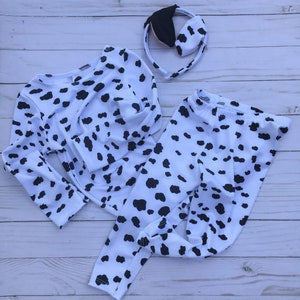 Kids Dalmatian SHIRT and PANTS, Toddler Dog Dress up Costume, Baby Halloween Costume, Birthday Outfit, 3 6 12 18 months,2T,3T,4T,5,6,8,10,12