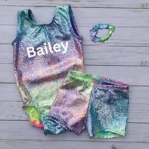 Personalized Gymnastics Leotard, Birthday Gift for gymnast, Toddler Girls Sparkle Unicorn Dancewear, 6 12 18 months, 2T, 3T, 4T, 5, 6, 8, 10