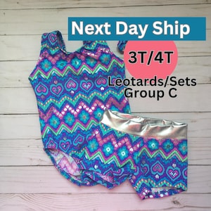 Toddler Gymnastics 3T 4T Leotard, Preschool Leotards, Girls Leotard, Gift for gymnast, Dancewear,Dance Set,Quick Ship
