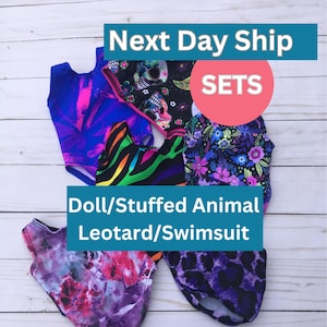 Doll Leotard 18 inch, Doll Clothing, Gymnastics Dance Stuffed Animal Leotard, Doll Swimsuit, Gift Set for gymnast dancer, swimmer gift set