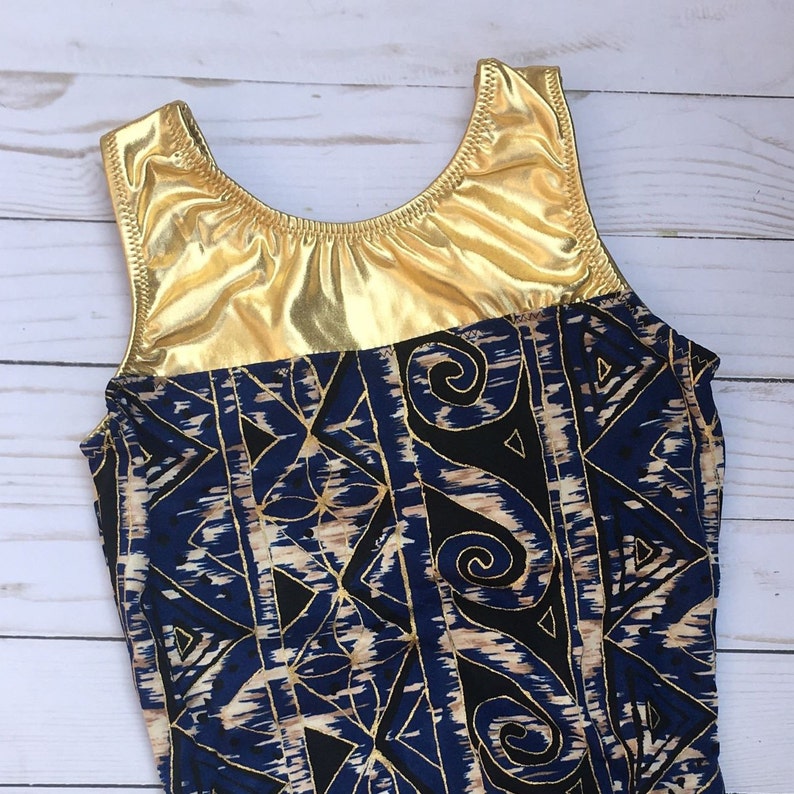 Girls Toddler Gymnastics Leotard 18 month 6 Gymnastics Gift 2T 3T Dance Ballet Blue Gold Leotard 8 Tank Leotard 12 month 4T 5