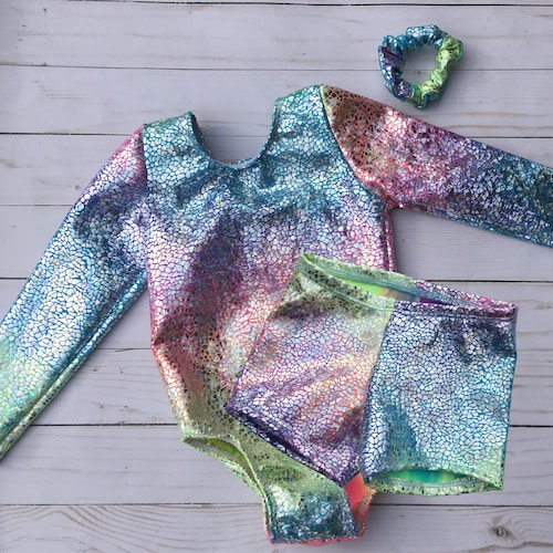Sparkly Gymnastics Leotard Shiny Long Sleeve Dance Leotard - Etsy