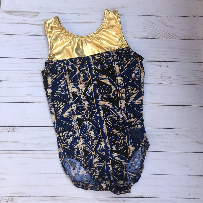 Girls Toddler Gymnastics Leotard 18 month 6 Gymnastics Gift 2T 3T Dance Ballet Blue Gold Leotard 8 Tank Leotard 12 month 4T 5