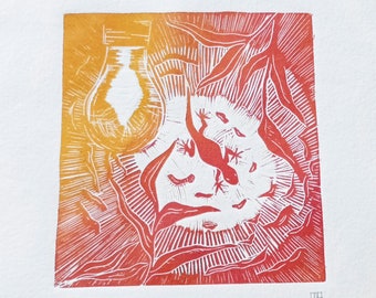 Original linocut art print