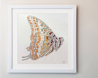 Butterfly - Original linocut art print