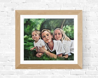 Custom Family Portrait, Anniversary Gift, Mother's Day Gift, Father's Day Gift