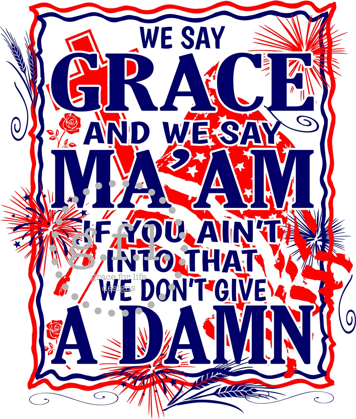 We Say Grace We Say Yes Ma am SVG CDR EPS Etsy