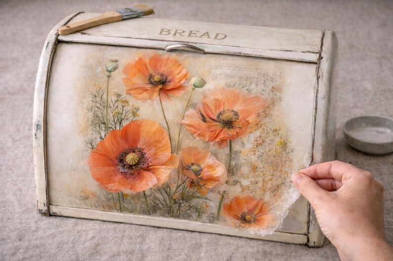 Poppy Rice Paper: Vintage Botanical Collage for Decoupage, Scrapbooking ...