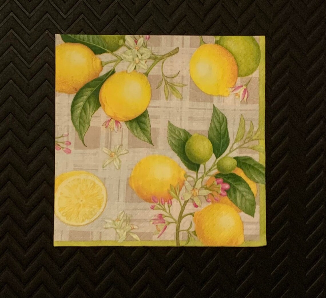 Lemons Luncheon Paper Napkins for Decoupage & Paper Art Etsy