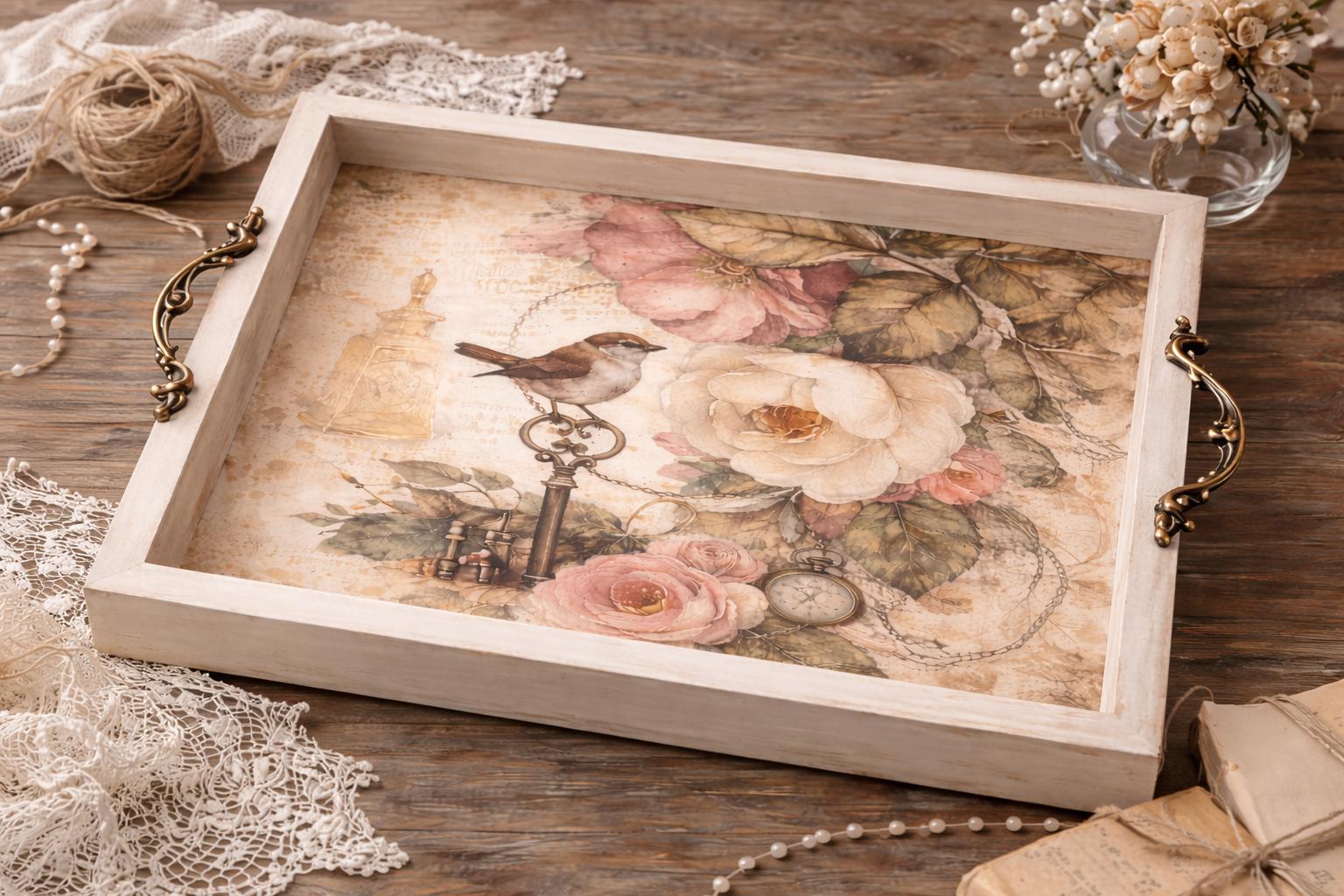 Vintage Bird Key Floral Rice Paper for Decoupage - Etsy
