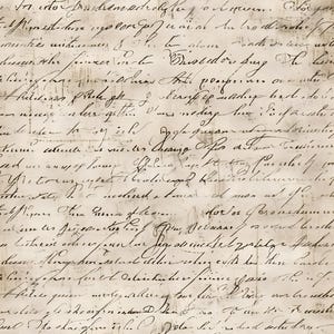 May include: Vintage parchment paper background with handwritten script in black ink. The aged paper has a beige tone with visible texture and faded areas, creating a historical aesthetic. The script is dense and flowing.