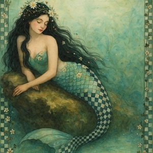 Watercolor Mermaid Decoupage Rice Paper Set A5 Sheet