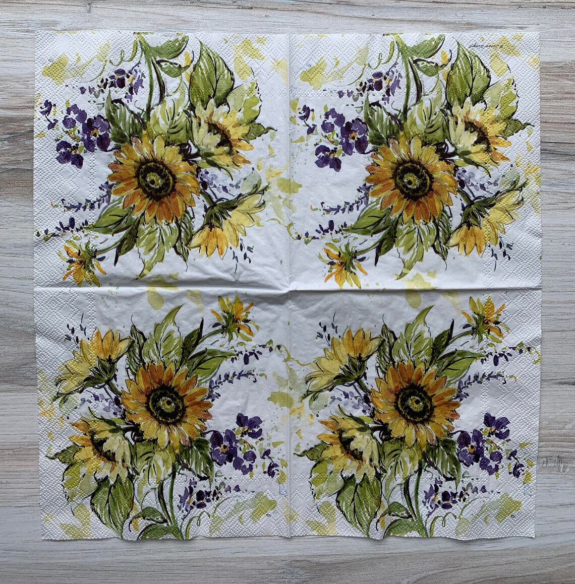 Sunflowers Paper Napkins for Decoupage & Paper ArtLuncheon Etsy