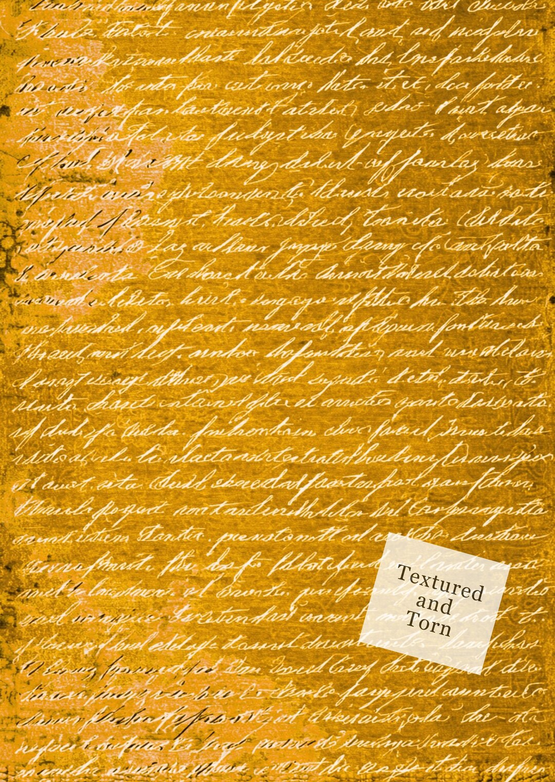 Mustard Yellow Script Rice Paper: Vintage Decoupage A4 - Etsy