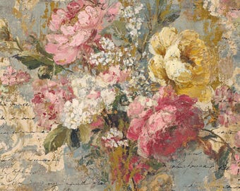 Rice Paper for Decoupage Furniture Vintage Floral Background A3 Sheet