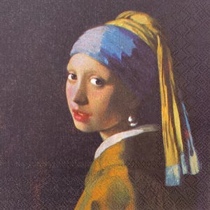 Girl with Pearl Earring Paper Napkins: Decoupage & Collage (Set of 4)